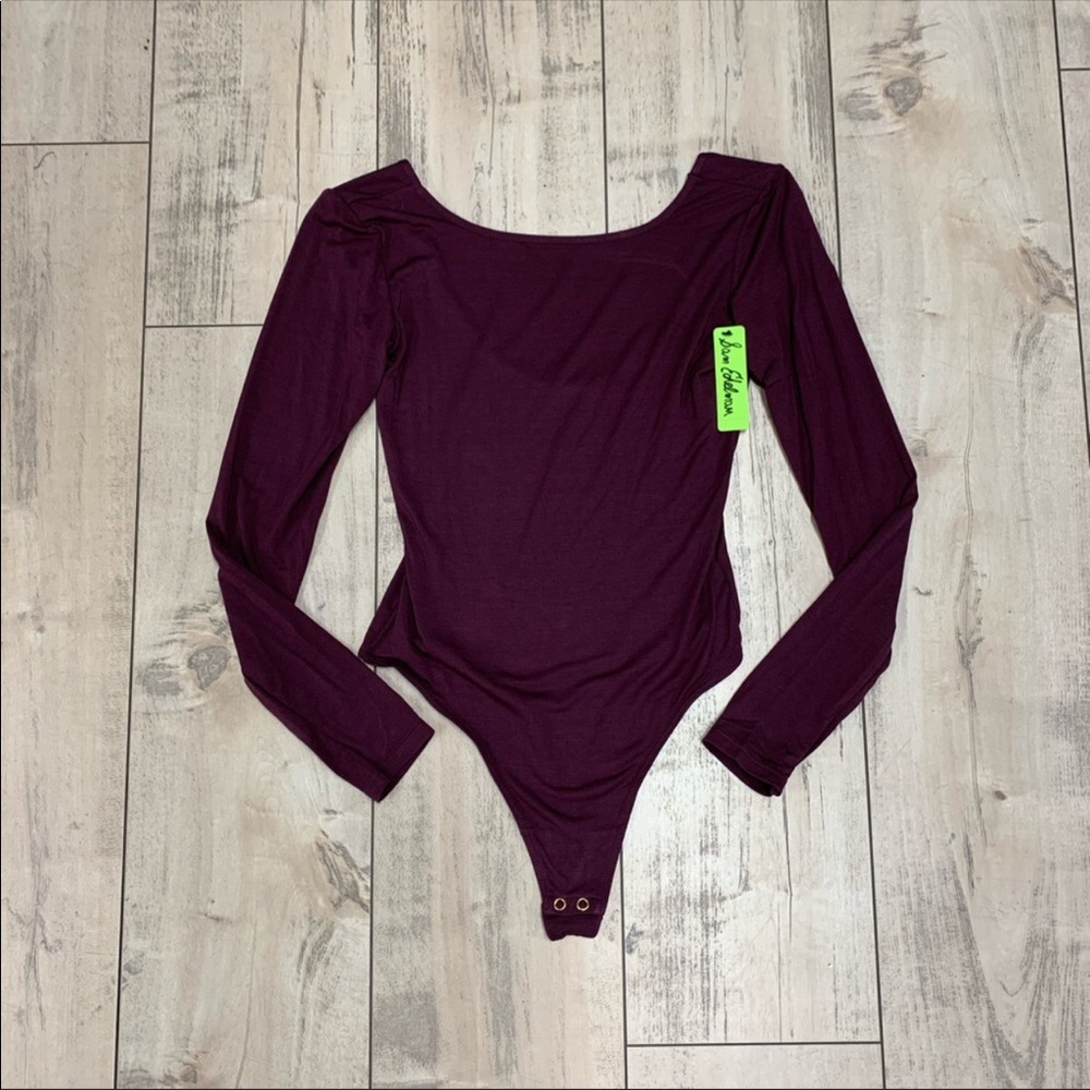 Sam Edelman Boatneck Bodysuit - in bergundy - Picture 2 of 8
